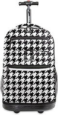 Sundance Rolling Laptop Backpack for Girls and Teens - Houndstooth