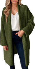 Womens Long Cardigan Chunky Open Front Oversized Slouchy Coatigan