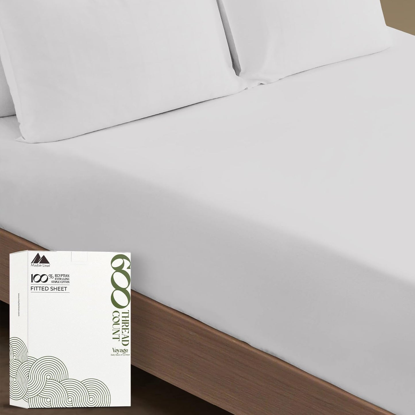 Luxurious 100% Egyptian Cotton King Fitted Sheet - Silver Grey