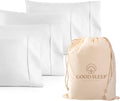 1000 TC White King Pillowcases Set of 4 - Silky Sateen Cooling