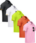 SCODI Mens Polo Shirts 5 Pack - Breathable Athletic Golf Polos Men's