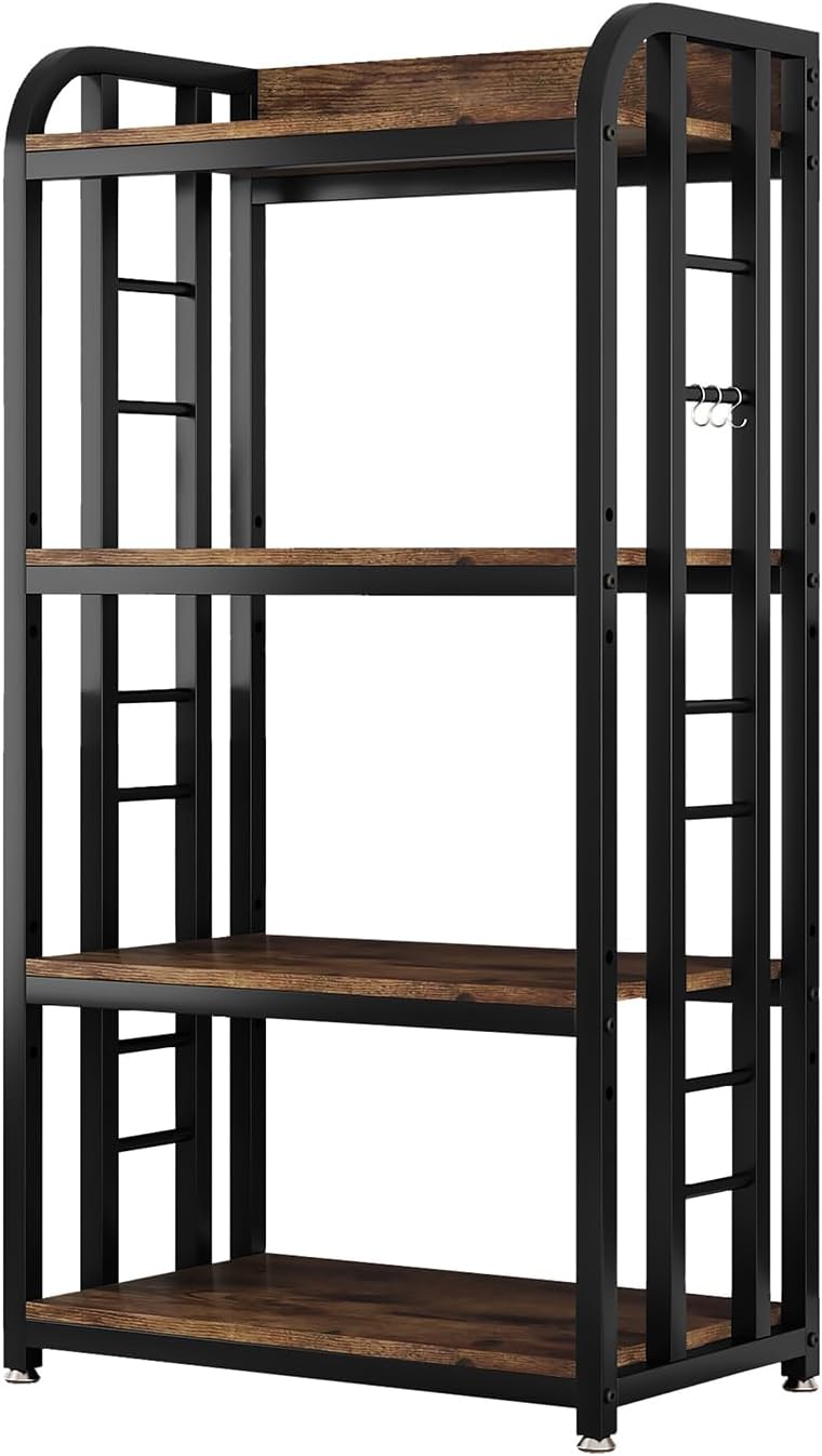 Adjustable 4 Tier Microwave Stand - Rustic Brown
