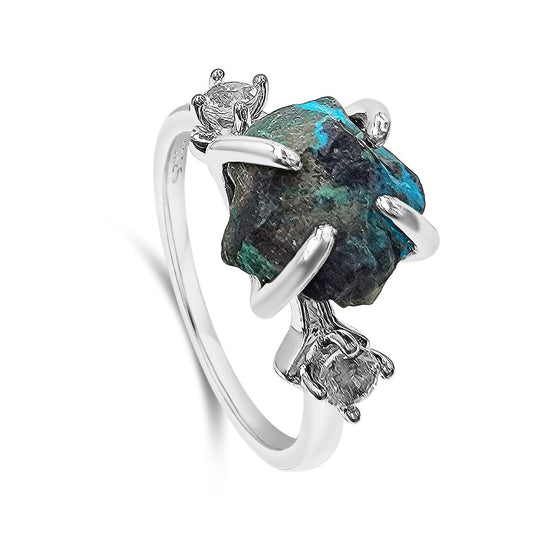 Real Raw Crystal Ring Birthstone Jewelry Gift for Her Unique