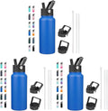 Insulated Water Bottle with Straw Lid 32oz - Keeps Drinks Cold 24h