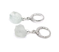 Natural Raw Aquamarine Drop Earrings - March Birthstone