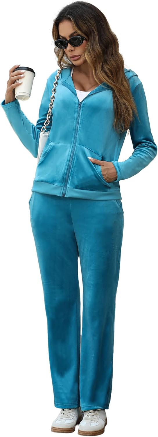 Velour Tracksuit Womens 2 Piece Outfits for Stylish Comfort