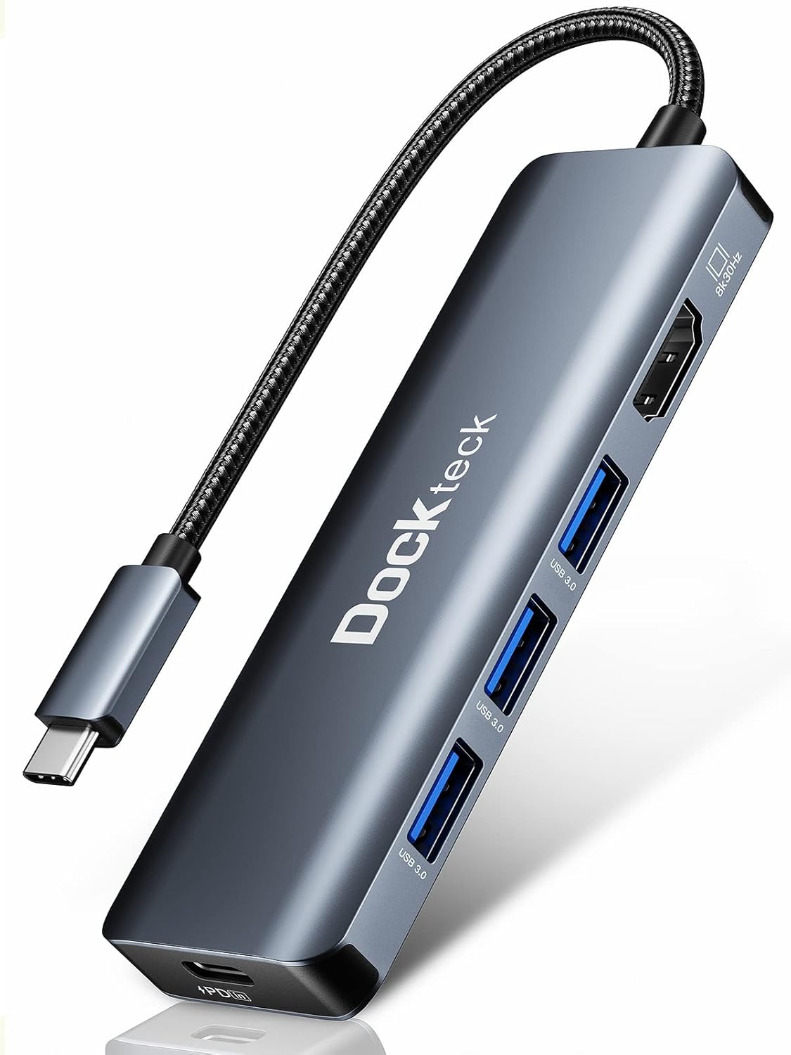 Dockteck 5-in-1 USB-C Multiport Adapter for Ultimate Connectivity