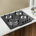 23ft Gas Cooktop Stove 4 Burners Built-In Tempered Glass - Compact