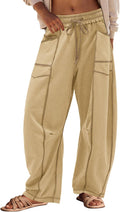 Panadila Womens Barrel Pants Drawstring Wide Leg Sweatpants - Summer