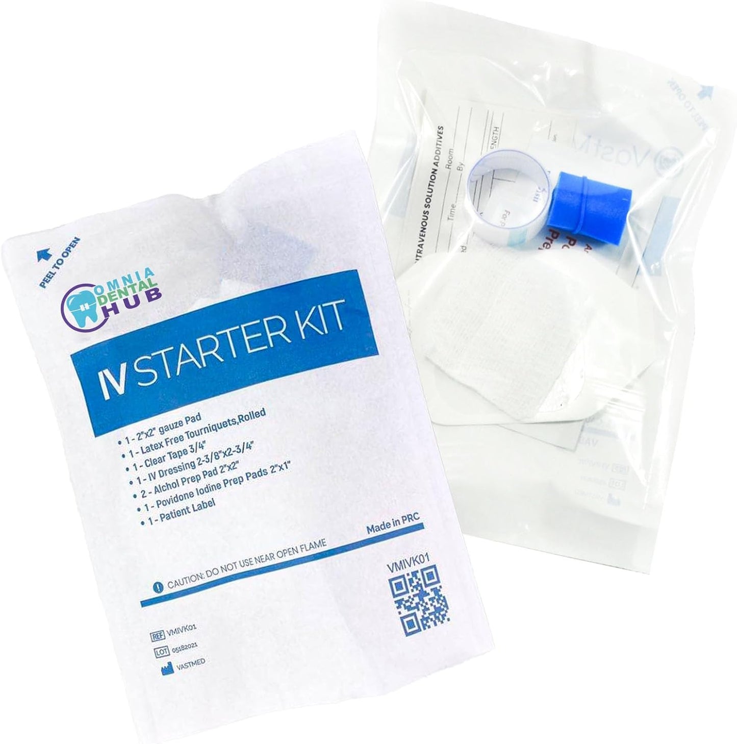100 PCs IV Starter Kit with Gauze and Chlorascrub Swab for Safe Use