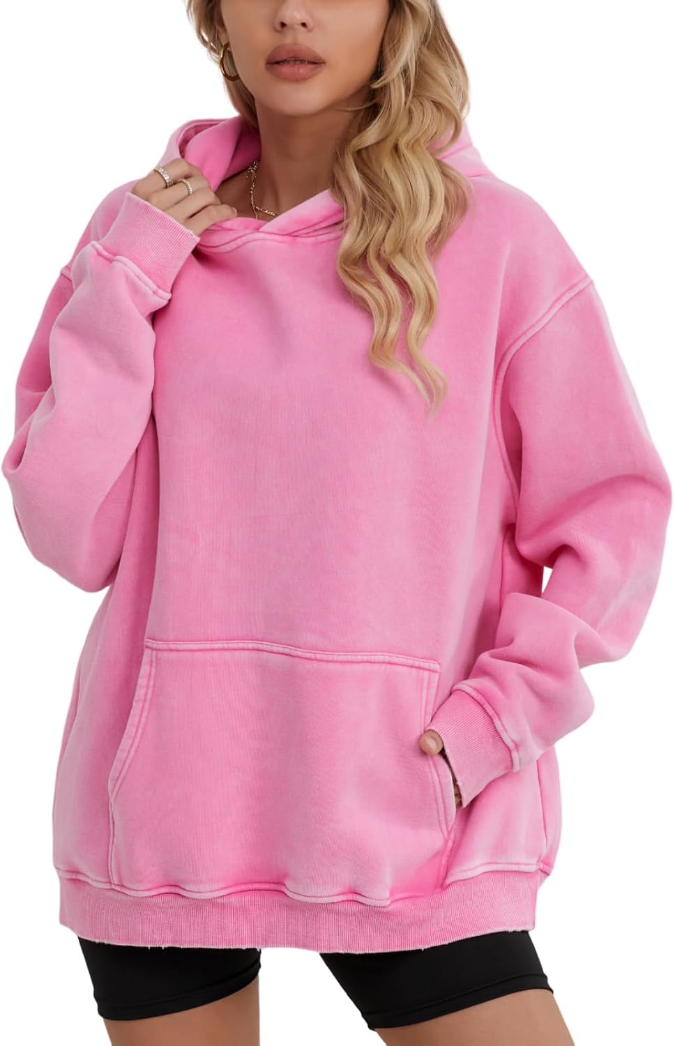 Oversized Acid Wash Hoodie for Women and Men - Vintage Style