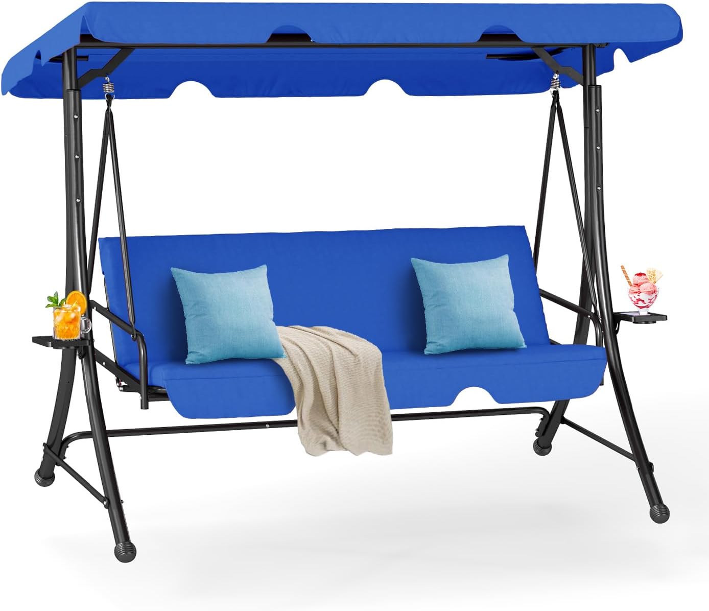 GRAVFORCE 2-in-1 Outdoor Patio Swing with Adjustable Canopy