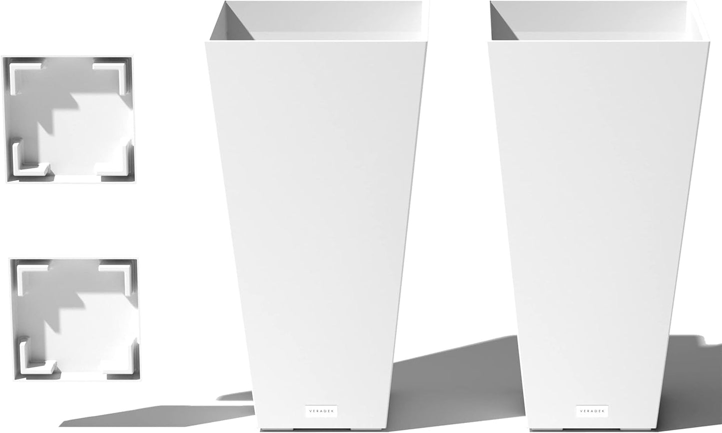 Veradek V-Resin Indoor/Outdoor Taper Planter for Modern Spaces