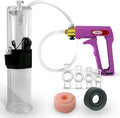 LeLuv Maxi Purple Handle Vibrating Penis Pump Kit - Complete 4-Piece