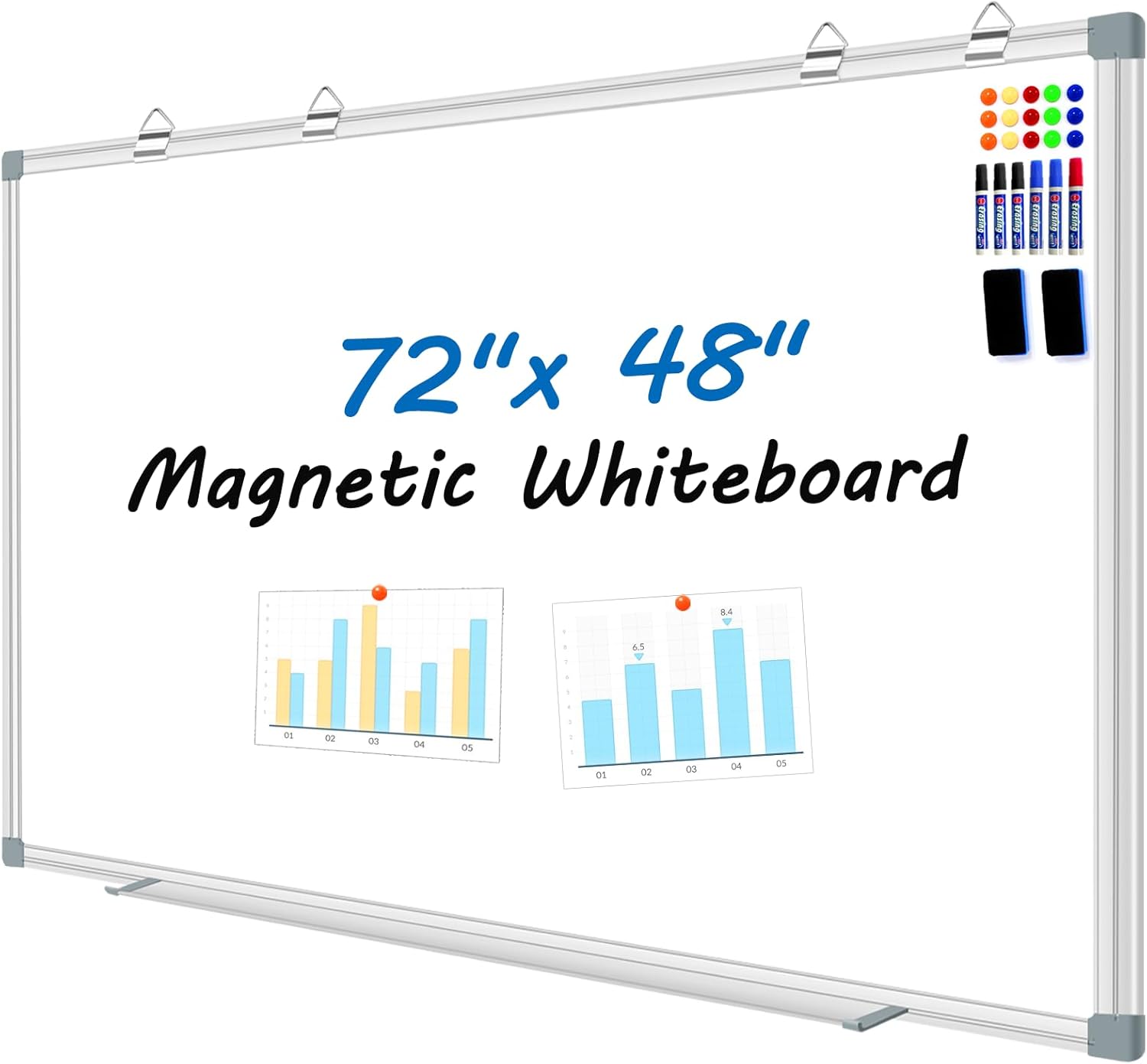 Large Magnetic White Board Dry Erase Board for Home Office
