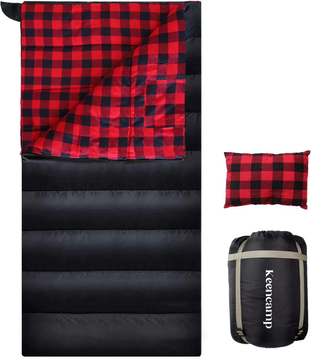 0 Degree Sleeping Bag for Adults XXL with Compression Sack