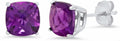 14k Gold 8mm Cushion-Cut December Birthstone Stud (Style H57E)