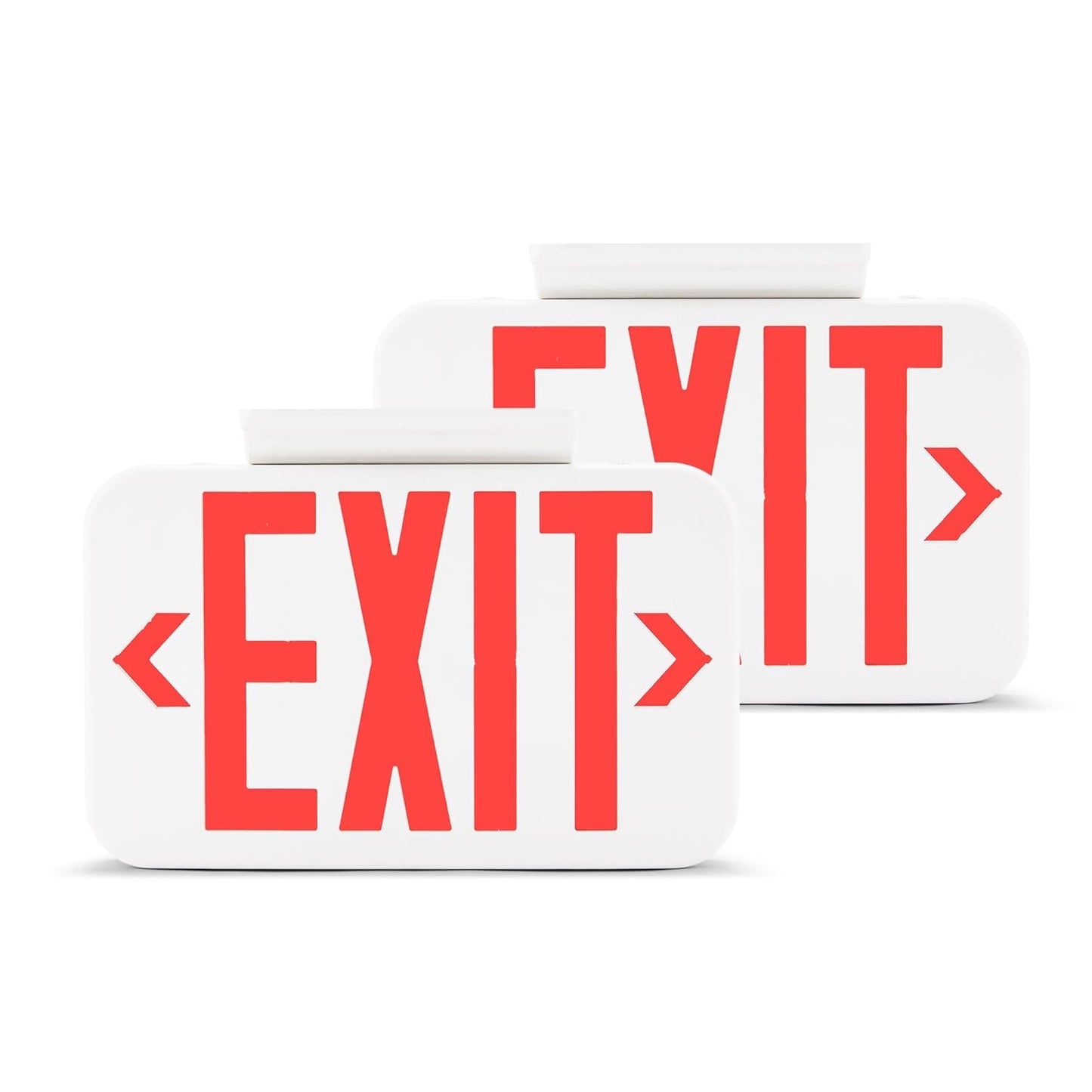 LED Double-Face Emergency Exit Sign 2-Pack with Backup Power