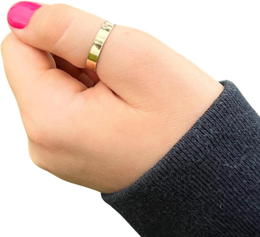 3mm Wide Gold Thumb Ring for Women - Stacking Band Size 10