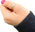 3mm Wide Gold Thumb Ring for Women - Hand Hammered Stacking Band