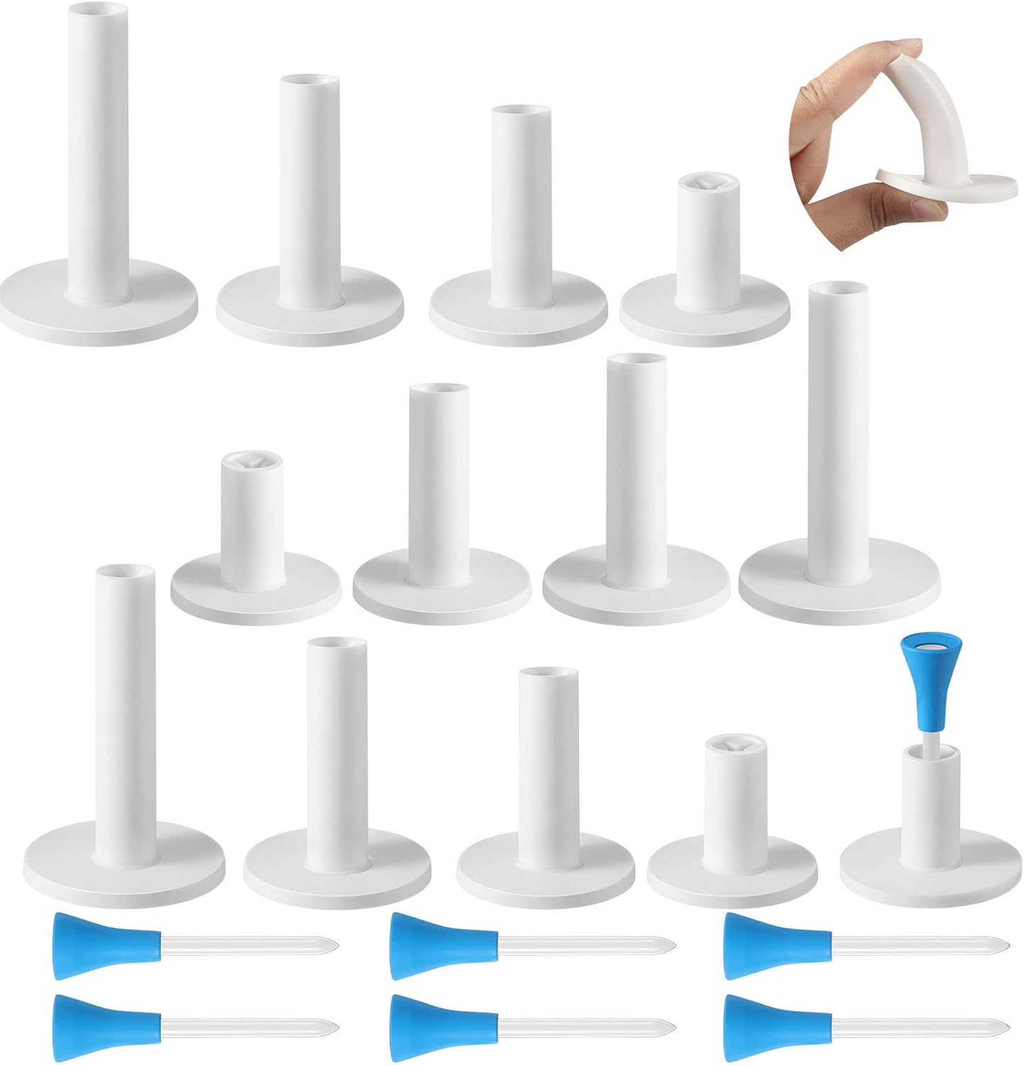 Skylety 12pc Rubber Golf Tees Set for Range & Practice Mats