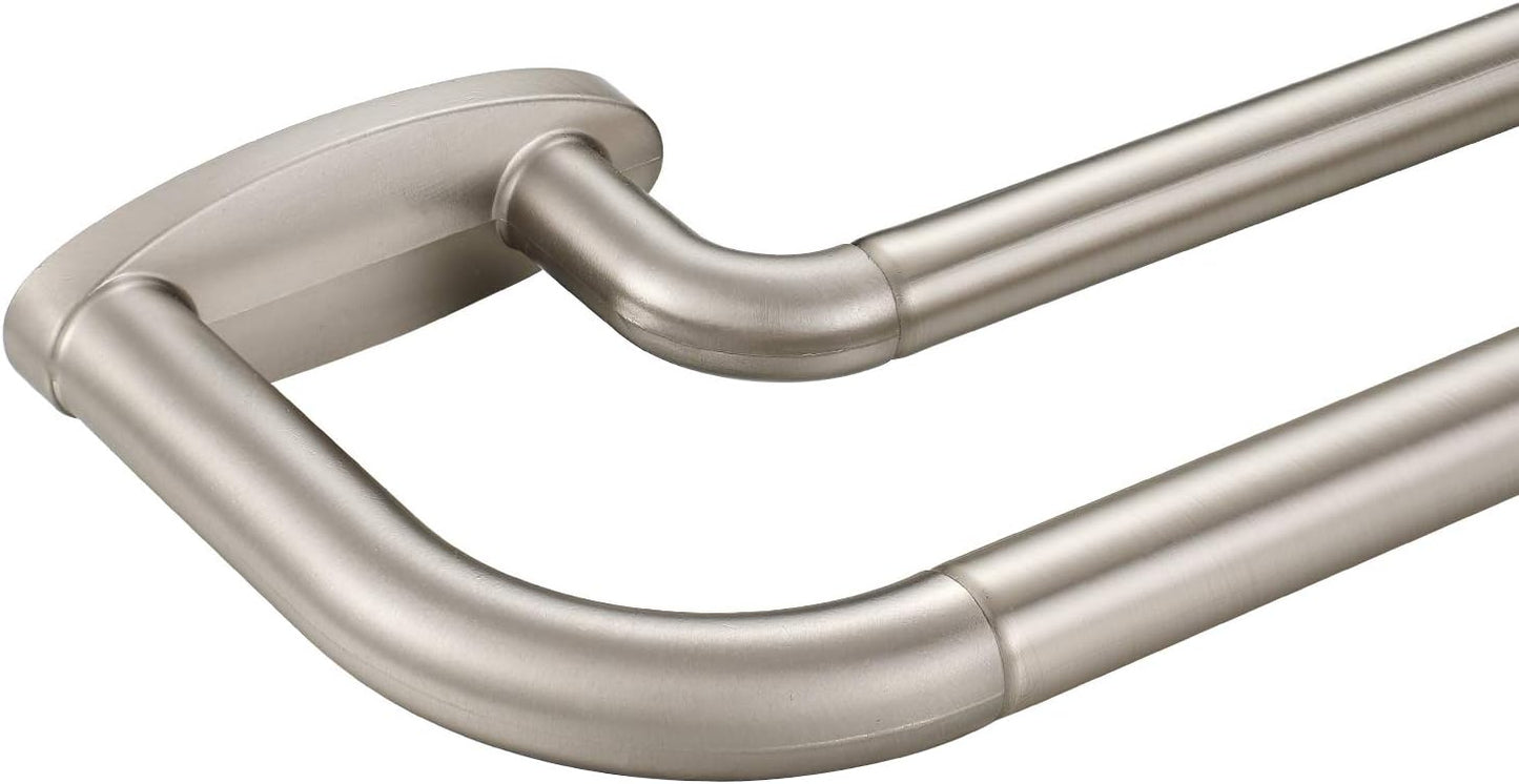 Double Curtain Rods Brushed Nickel for Room Darkening Curtains