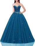 Women's Quinceanera Sweetheart Ball Gown Dress in Tulle Fabric