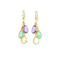 Custom Birthstone Waterfall Earrings - Personalized Mother's Dangle