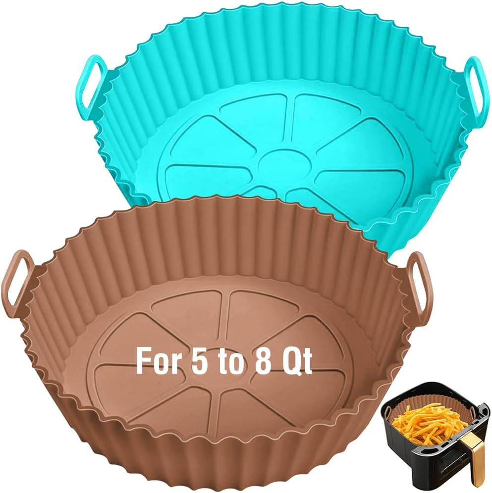 Non-Stick Silicone Air Fryer Liners - 2 Pack