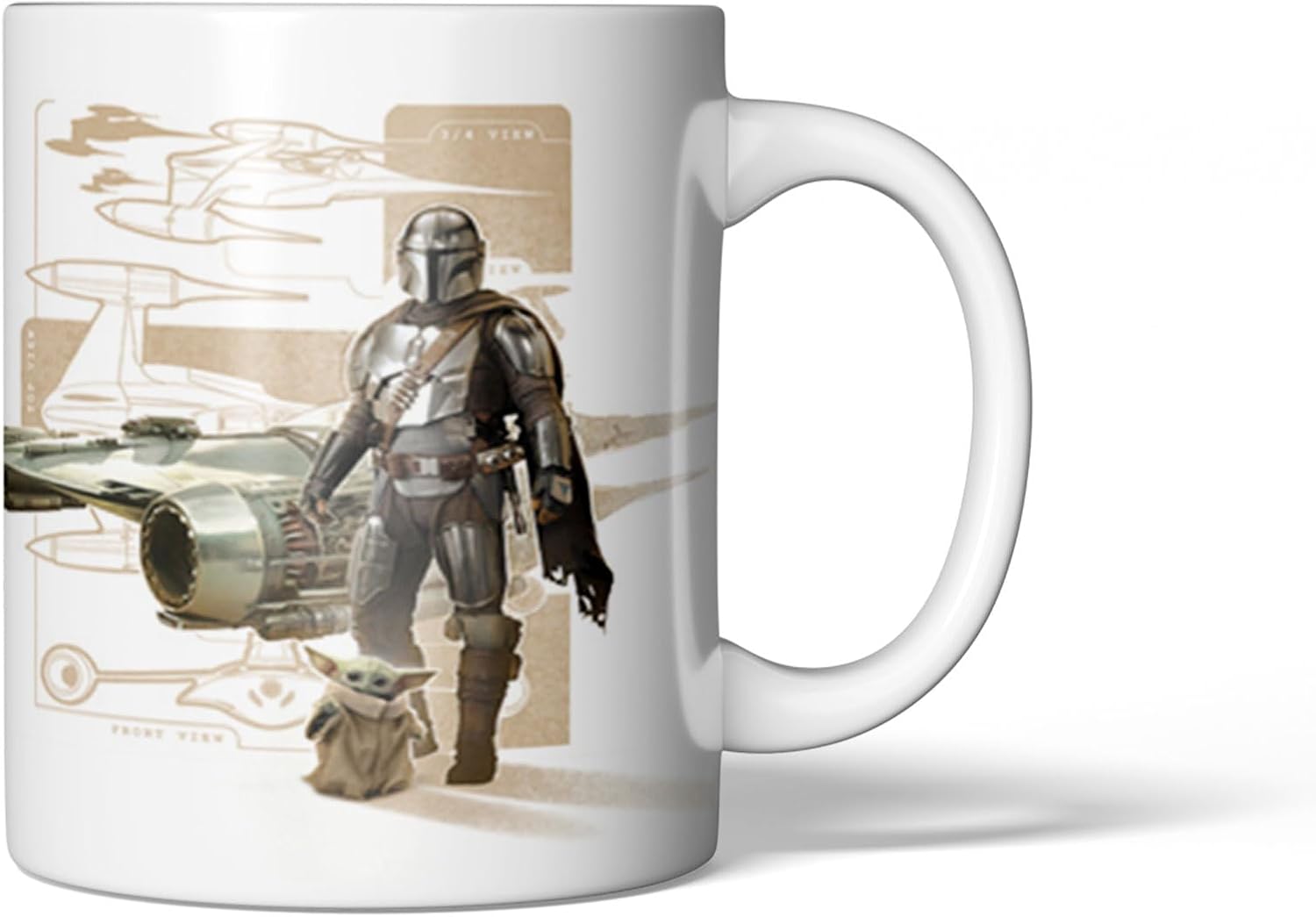 Mandalorian Starfighter Coffee Mug - 11 oz Ceramic Brew