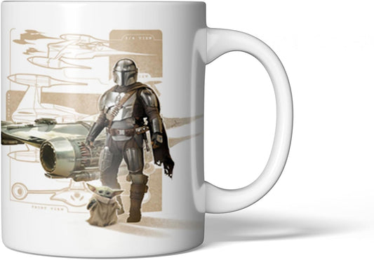 Mandalorian Starfighter Coffee Mug - 11 oz Ceramic Brew