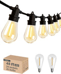 addlon 48FT LED Outdoor String Lights with 24 Shatterproof Bulbs