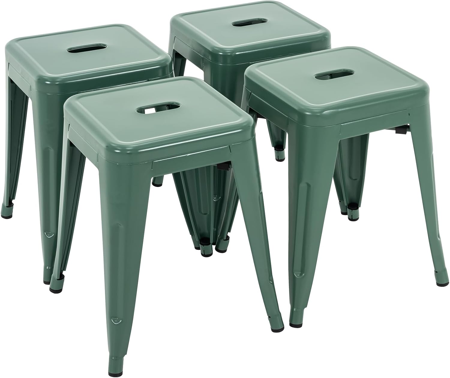 Industrial Metal Stools Set of 4 for Indoor Outdoor Use