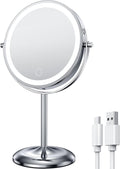 Lighted Makeup Mirror 7in 10X/1X - Rechargeable Cordless Mirror