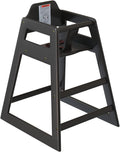 Black Wooden High Chair for Baby and Toddlers - Portable Travel