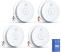 Photoelectric Smoke Detector 4-Pack - Hardwired with 9V Backup