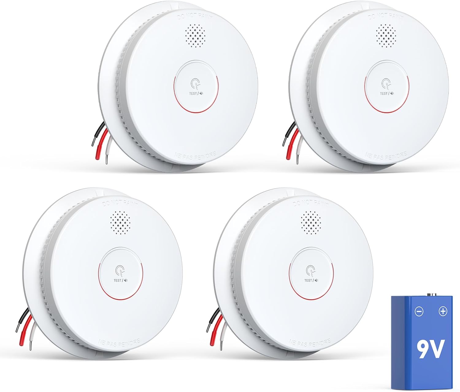 Jemay Smoke Detector with 9V Backup Battery for Home Safety