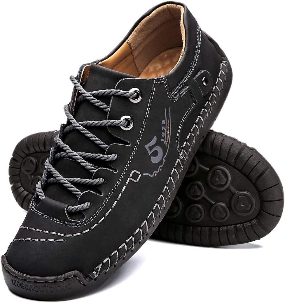 Alcubieree Mens Leather Casual Shoes for Comfort and Style