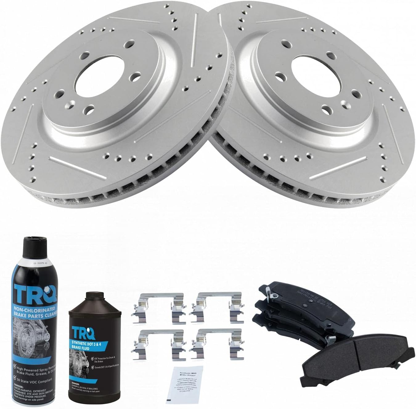 TRQ Front Metallic Brake Pad & Performance Rotor Kit for Buick