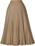 GRACE KARIN High Elastic Waist Pleated Chiffon Midi Skirt (Style 11N1)