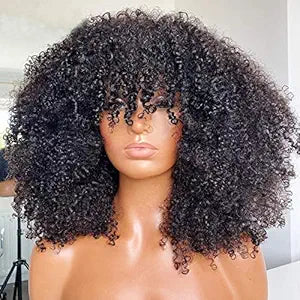 ARUKIHAIR Afro Kinky Curly Wig With Bangs - 12 inch Style