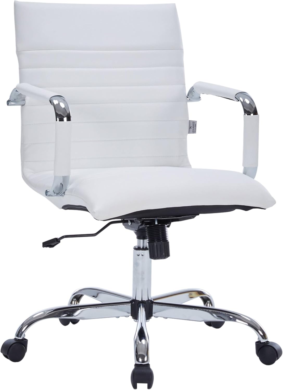 LeisureMod Ergonomic Swivel Office Chair - Modern White