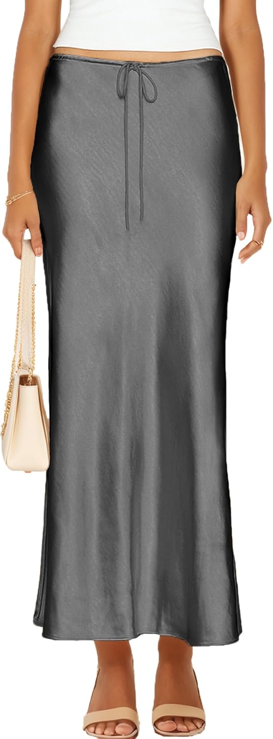 Womens Satin Silk Maxi Skirts for Casual and Formal Occasions