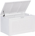 Heavy-Duty Metal Sheet Storage Trunk with Frame - Sturdy White Chest