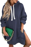 Oversized Hooded Sweatshirt Dress - Cozy Casual Pullover for Fall