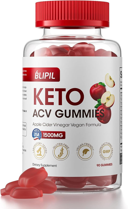Keto ACV Gummies: 1500mg Apple Cider Vinegar for Weight Loss - Vegan & Gluten-Free
