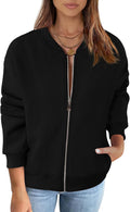 Womens Long Sleeve Zip Up Sweatshirt Jacket - Dusty Blue Casual Fit