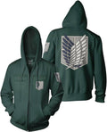 Attack on Titan Men's Full Zip-Up Sweatshirt - Survey Corps Style