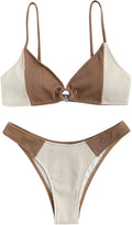 Ribbed O-Ring String Bikini Swimsuit Cheeky Thong - Flattering Fit