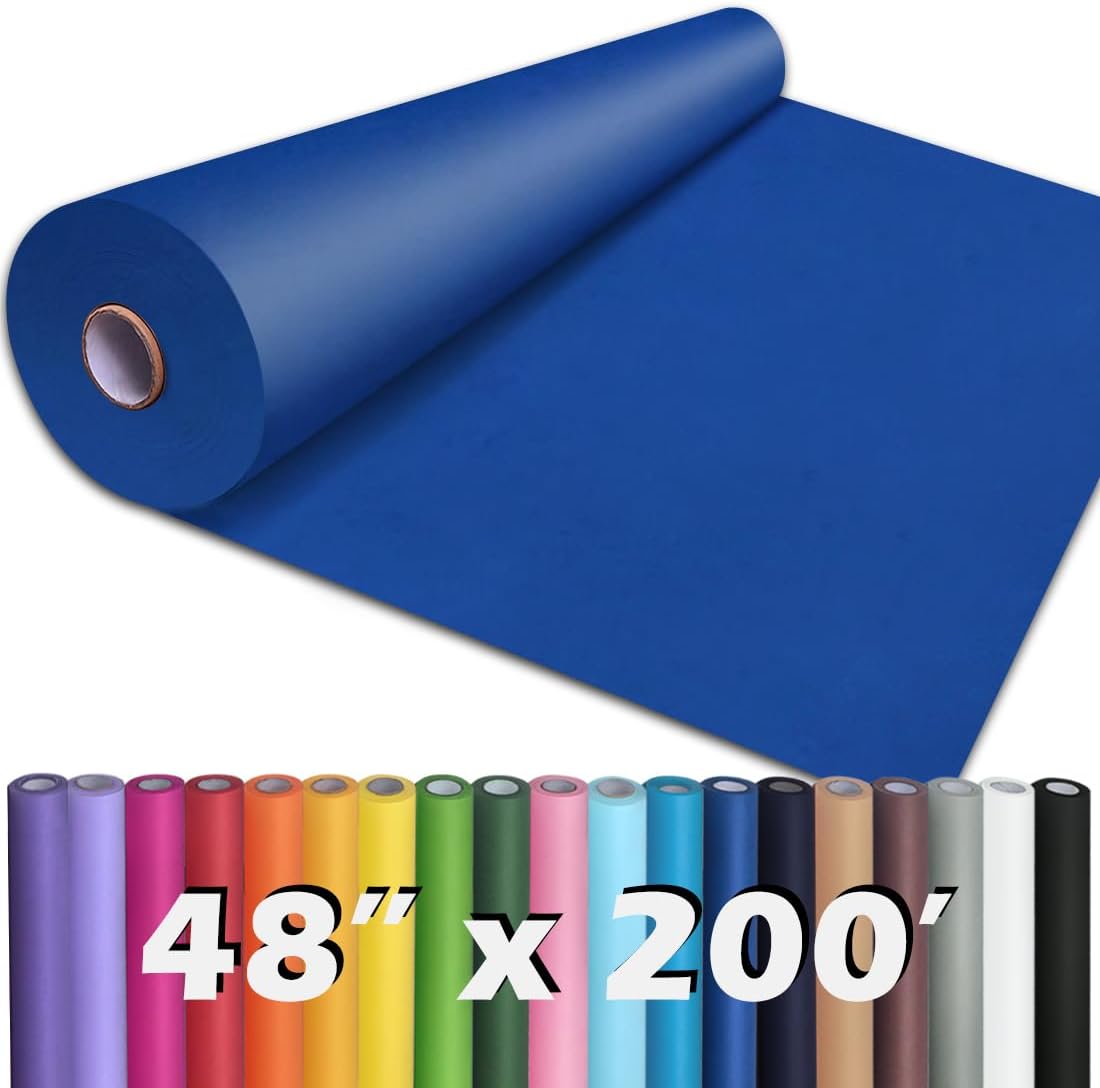 PerkHomy 48in Blue Kraft Paper Roll for Crafting and Wrapping